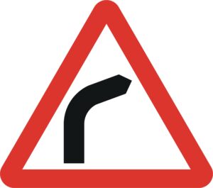 bend ahead right road sign for sale 512