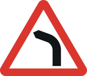 bend ahead to the left road sign for sale 512v sign