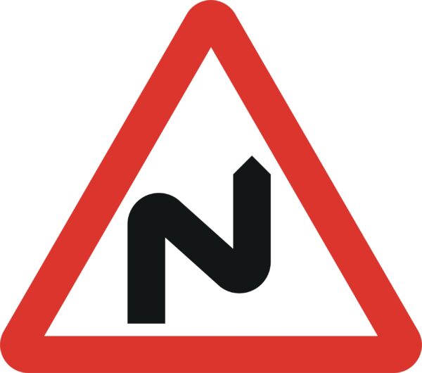 double bend first to the right road sign for sale 513v sign