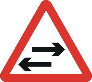 two way traffic on route crossing ahead road sign for sale 522