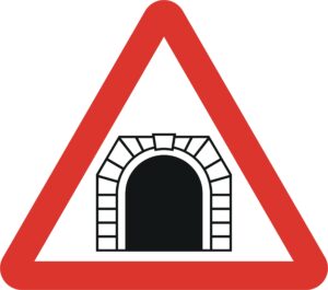 tunnel ahead sign
