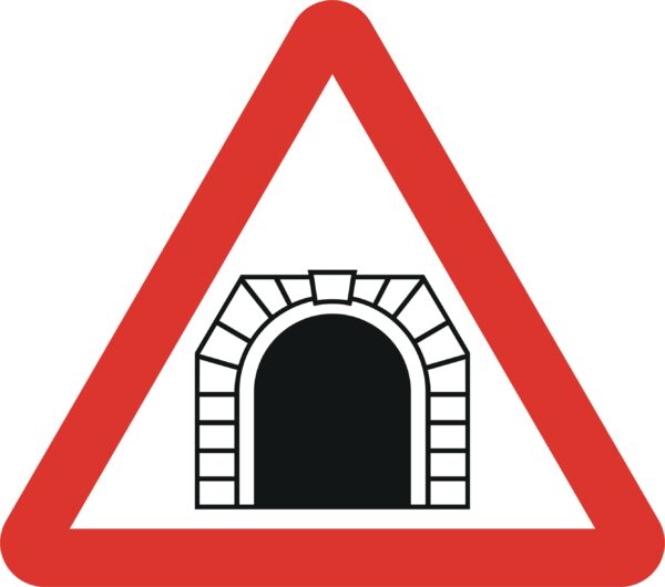 tunnel ahead sign