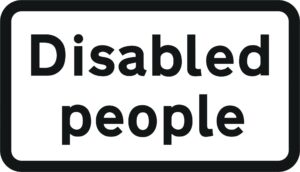 blind or disabled people in road ahead sign for sale