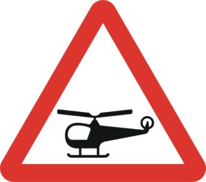 low flying helicopter road sign for sale