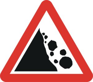 risk of falling rocks sign for sale 559