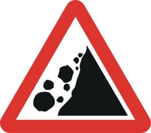 falling rocks road sign for sale