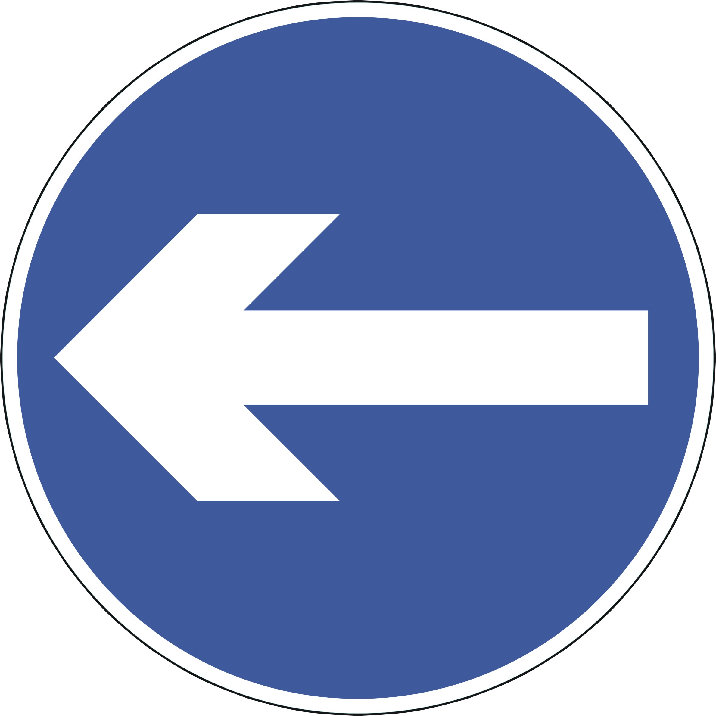 Vehicular traffic must proceed in the direction indicated by the arrow ...
