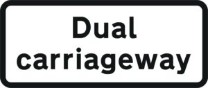 dual carriageway supplementary plate sign
