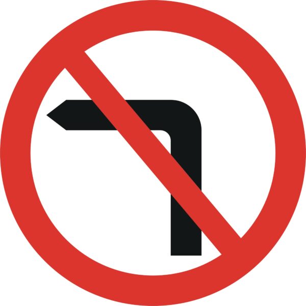no left turn road sign for sale