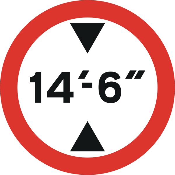 height restricted vehicles road sign for sale