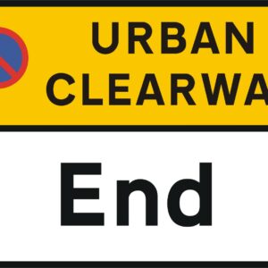 urban clearway ends road sign