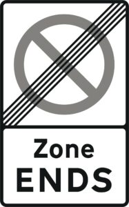 Zone ends road sign for sale