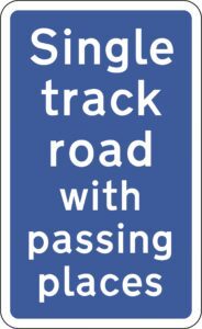 single track road sign