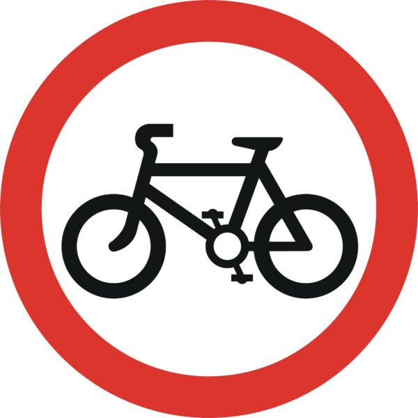 riding of pedal cycles prohibited road sign for sale