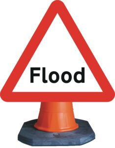 flood road sign for sale cone mounted