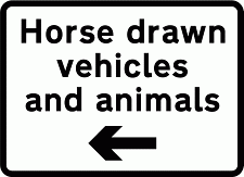 horse drawn vehicles and animals road sign for sale