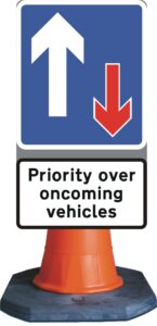 priority sign cone mounted priority over oncoming vehicles