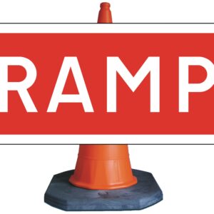 red ramp road sign for sale