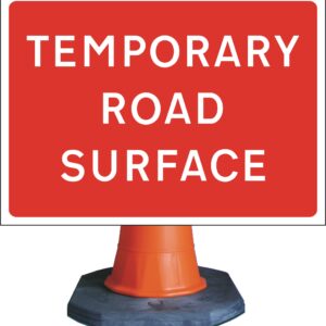 temporary road surface cone sign