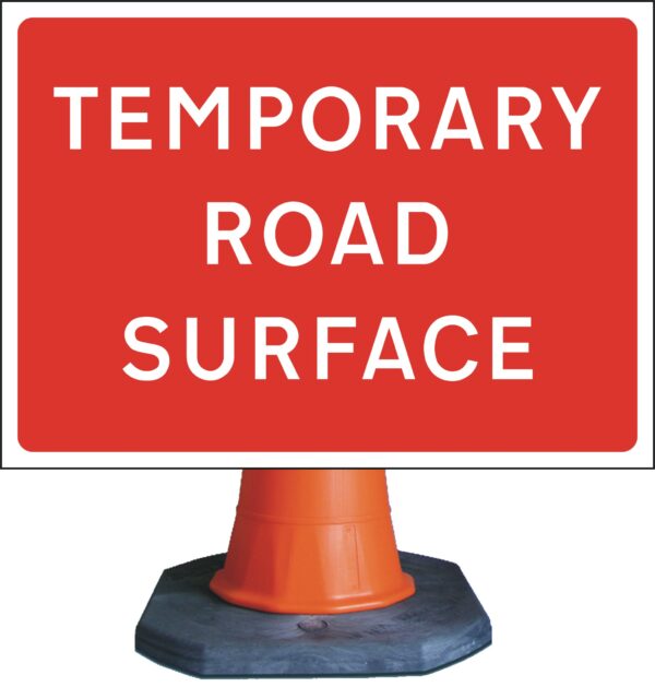 temporary road surface cone sign