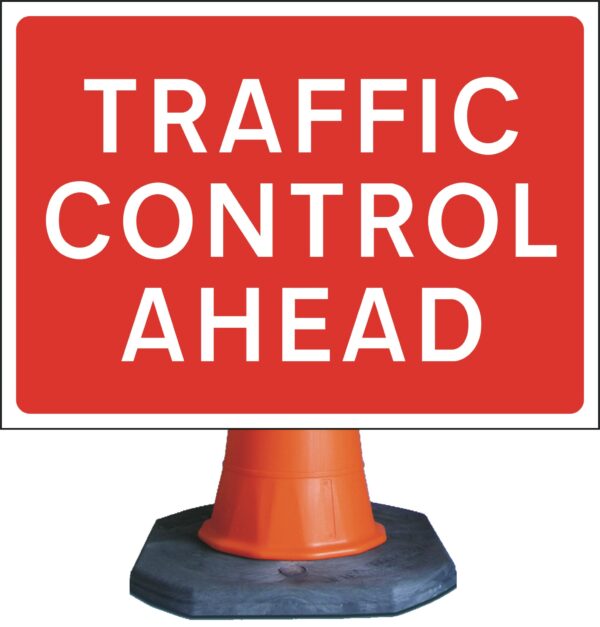 traffic control ahead sign