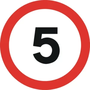 5mph speed limit sign