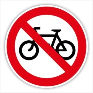 no cyclists waymarker sign