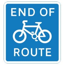 end of route cycle sign